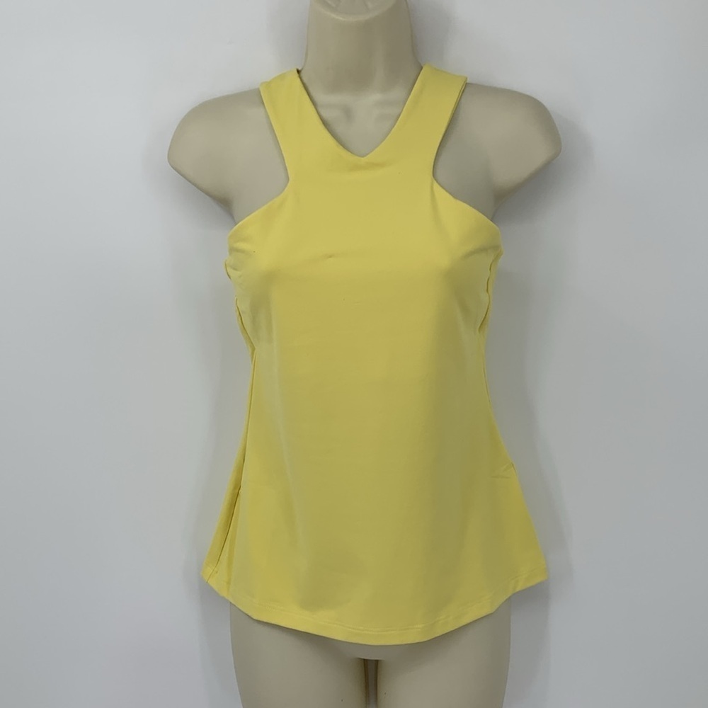 Susana Monaco racerback tank top shirt blouse jersey knit stretch new yellow S